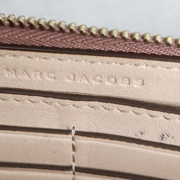 Marc Jacobs Wallet Light Pink Zip Around Accordion Style Leather - Picture 10 of 12